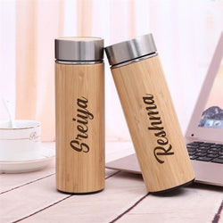 Eco-Friendly Personalized Bamboo Water Bottle – 500ml | Custom Name Engraving