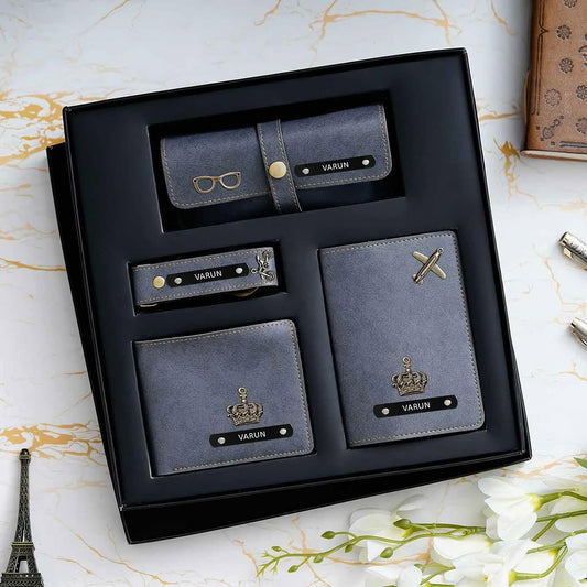 🧔 Men’s Premium 4-Piece Combo Set – Vegan Leather Edition