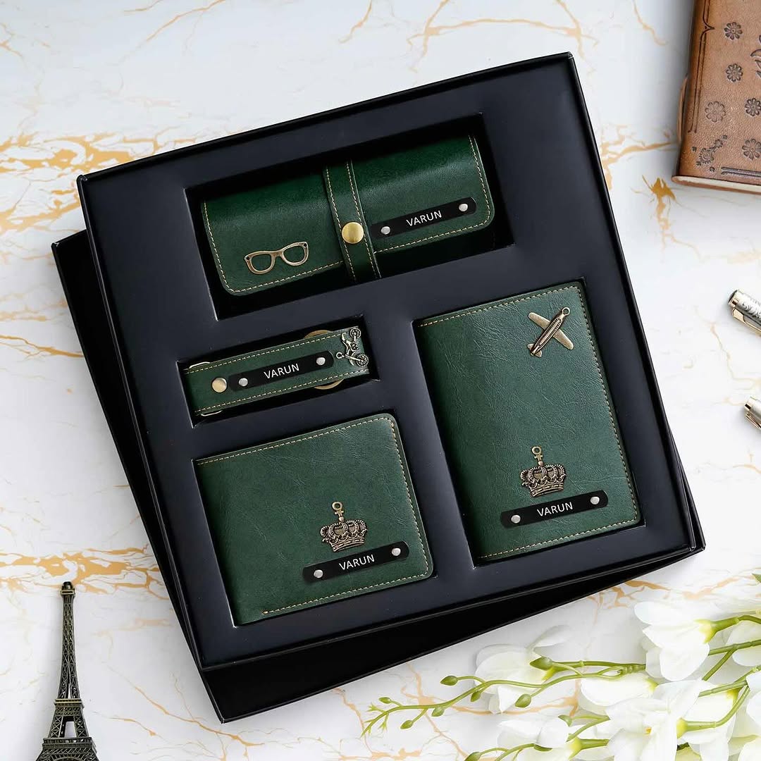 🧔 Men’s Premium 4-Piece Combo Set – Vegan Leather Edition