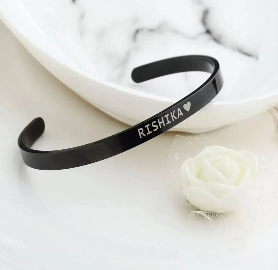Personalized Metal Kada Bracelet – Custom Stainless Steel Band