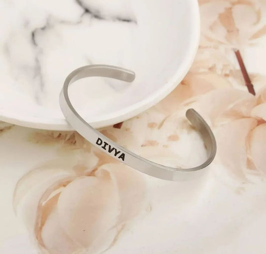 Personalized Metal Kada Bracelet – Custom Stainless Steel Band