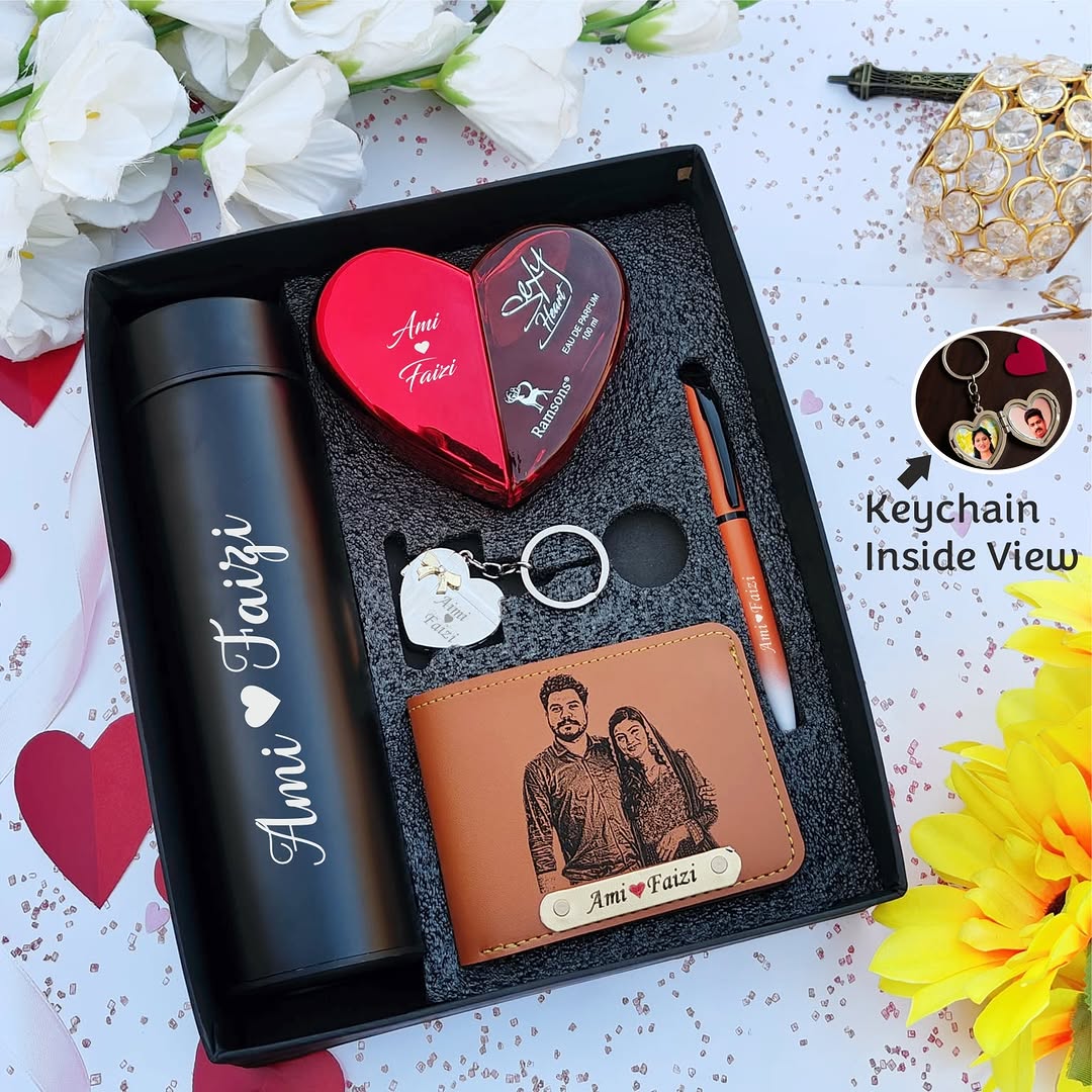 🖋️ Personalized Sketch Wallet Gift Hamper – Premium 5-in-1 Combo