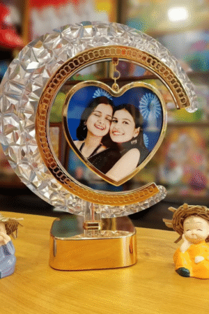 Personalized Crystal Heart Photo Lamp