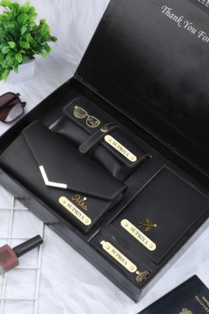 Premium Personalized Leather Combo – For Her